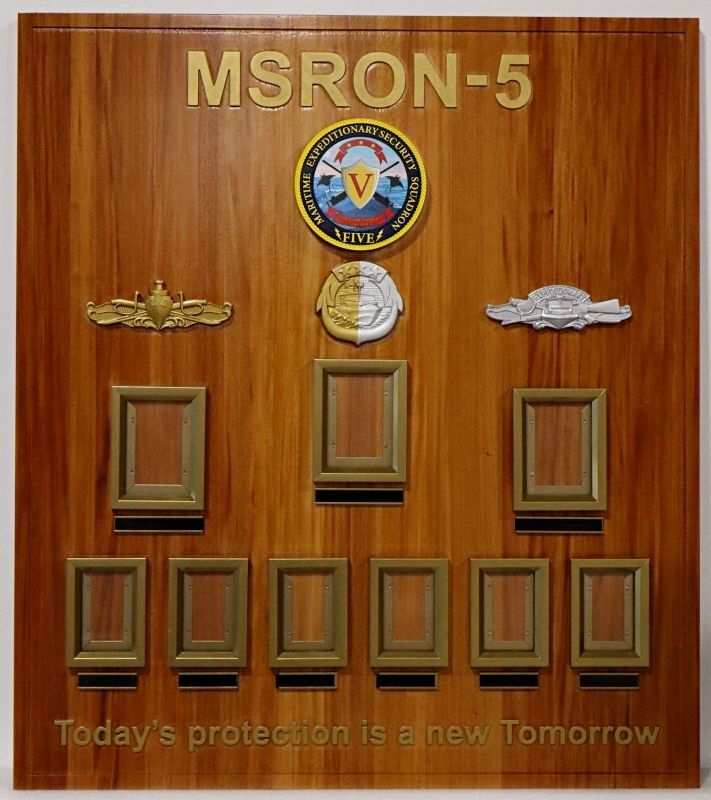 JP-1359 - Redwood Chain-of-Command Photo Board for the MSRON-5 with Photo Frames