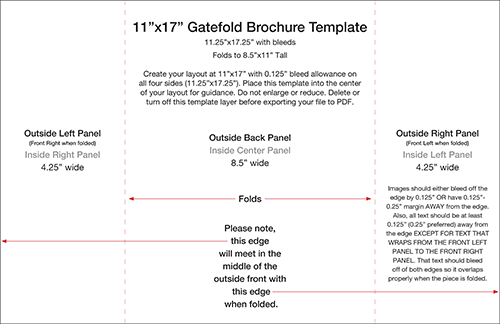 11x17 Gatefold Brochure Guidelines