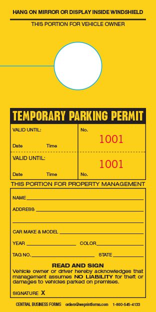 Temporary Parking Permit