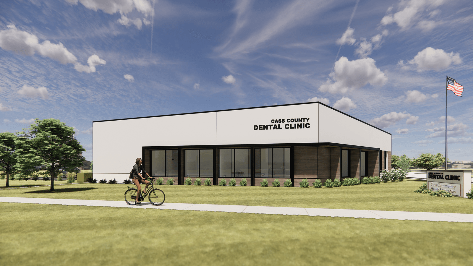 Rendering of new Cass County Dental Clinic building