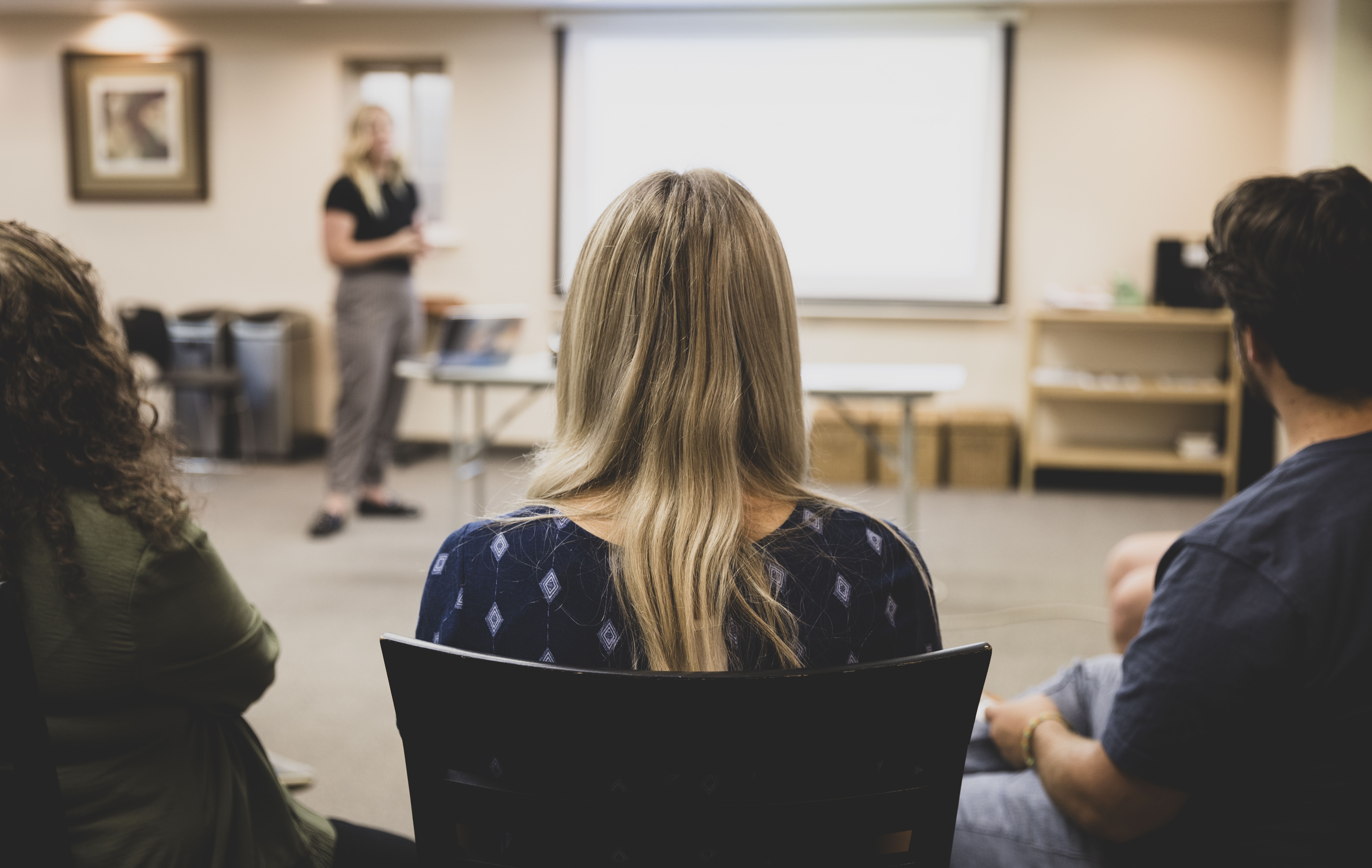 Students at a presentation.