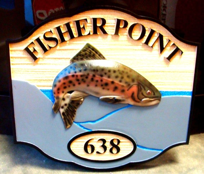M22556 - Leaping Trout Cottage Address Sign
