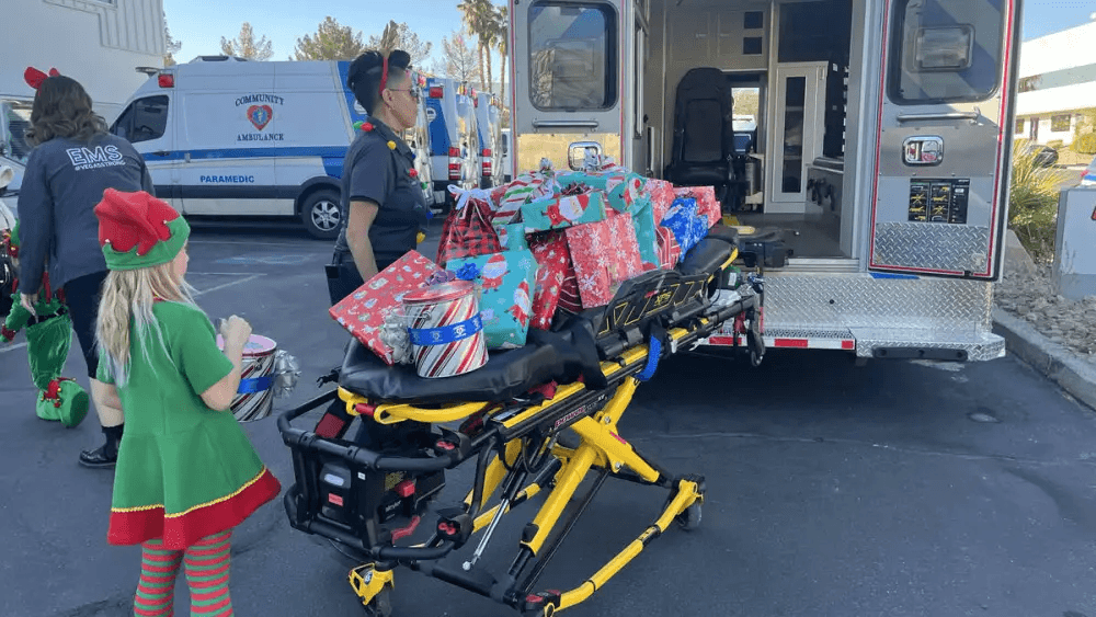 Nev. ambulance service helps deliver Christmas to family fighting leukemia