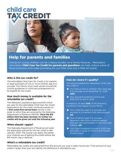 Refundable Child Care Tax Credit Flyer