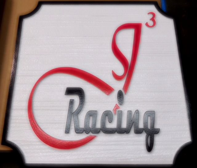 SA28793 - High-Density-Urethane (HDU) Sign for a  "Racing "  Team, with Large Stylized Logo