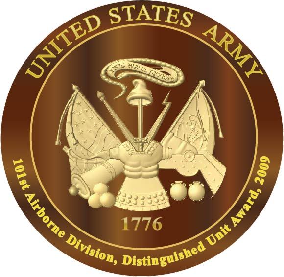 MP-1100 - Carved Plaque of the Emblem of the US Army (USA), Gold Leaf Gilded on Mahogany