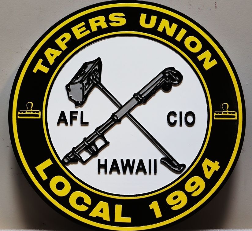 VP-1702 - Plaque of the Tapers Union Local 1994, Hawaii, 2.5-D Artist-Painted HDU