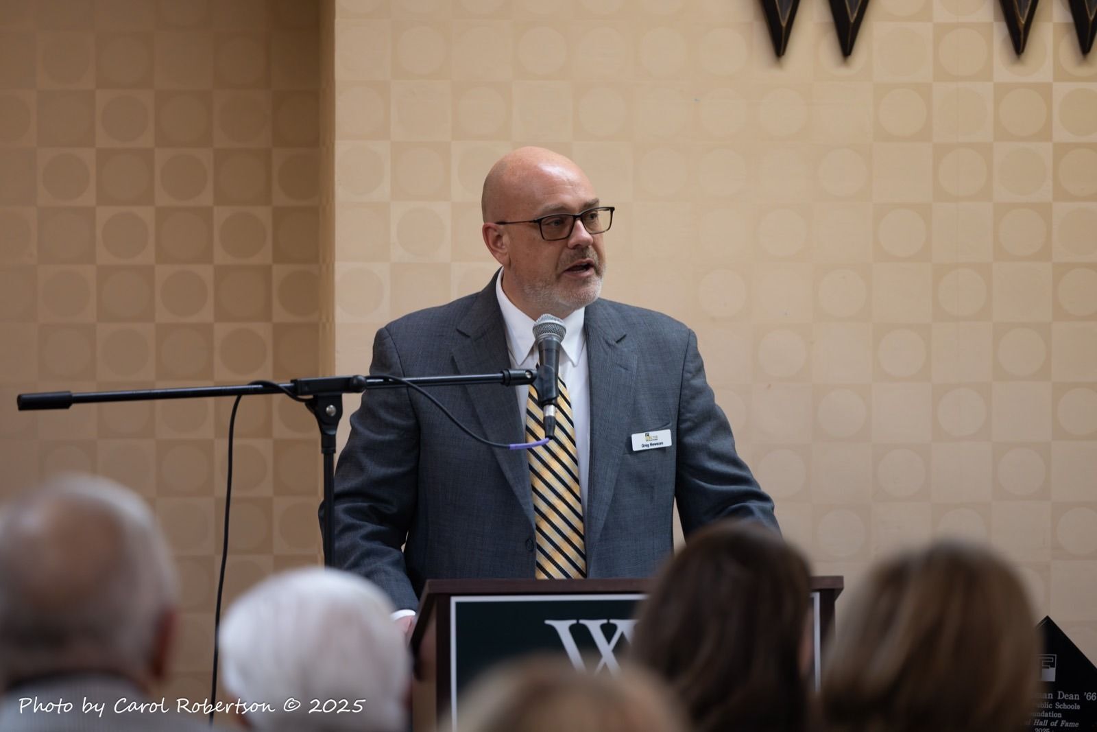 A speaker addresses guests at the Foundation Gala