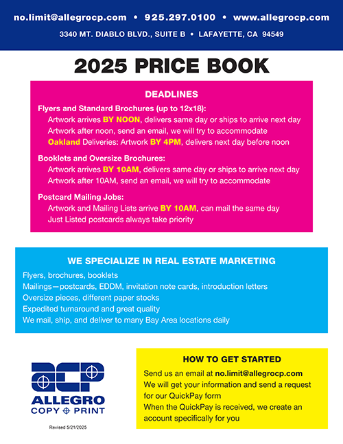 Allegro May 21, 2025 Price Booklet