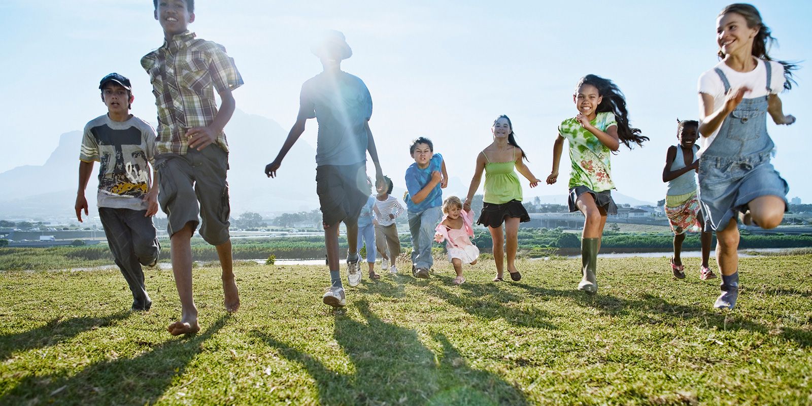 Children running outdoors