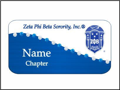 TWO TONE MIXED BLING NAME BADGE WITH SHIELD