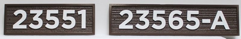 KA20948 -  Carved 2.5-D Raised Relief and Sandblasted Wood Grain High-Density-Urethane (HDU) Apartment Number Signs