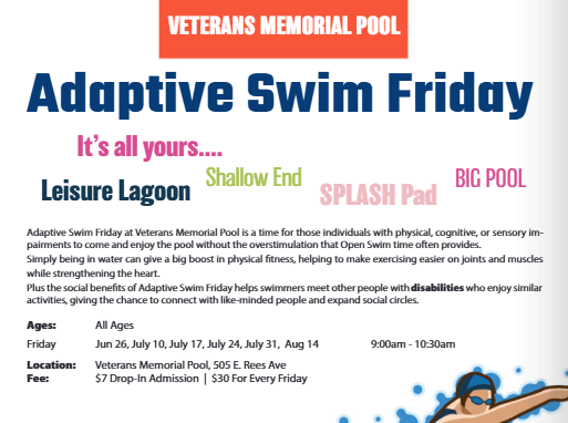 Adaptive Swim at Veterans Memorial Pool in Walla Walla