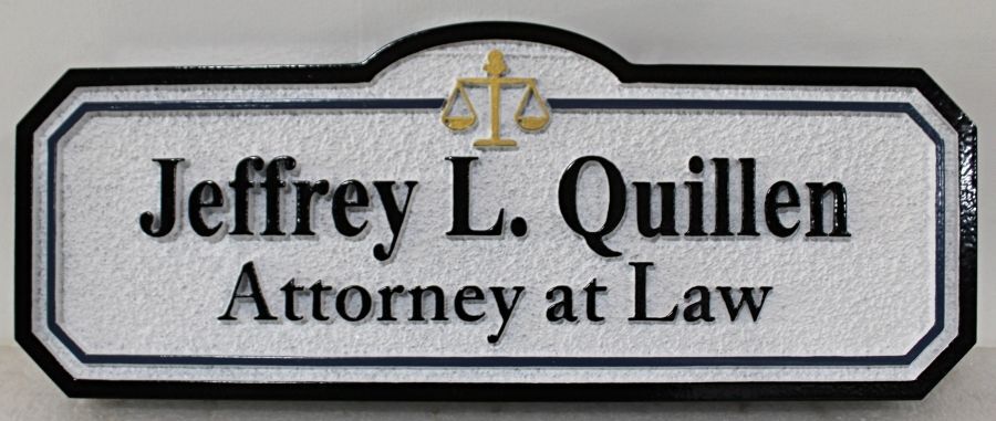 A10574 - Carved HDU Sign for "Jeffery L. Quillen"