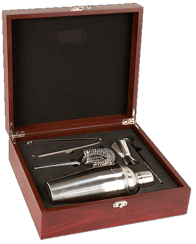 Rosewood Finish Martini Gift Set