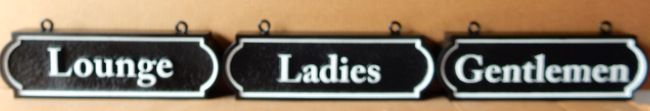 RB27196 - Custom Engraved "Gentlemen" and "Ladies" Restroom Signs 