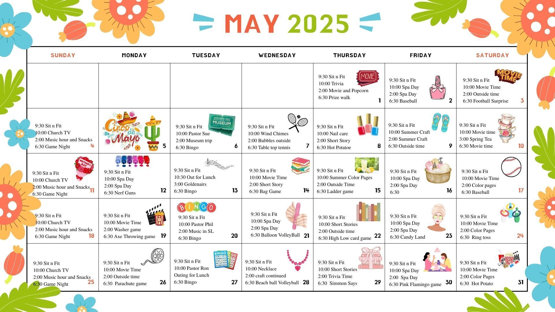 Downloadable Activities Calendar 