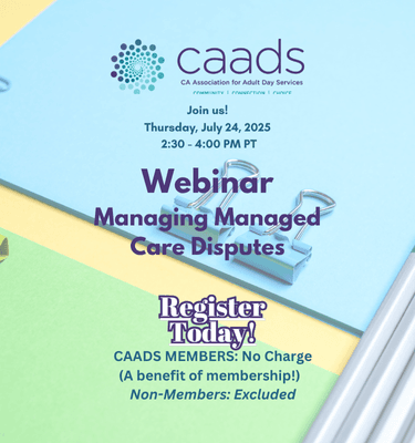 CAADS Webinar Navigating Managed Care Disputes banner