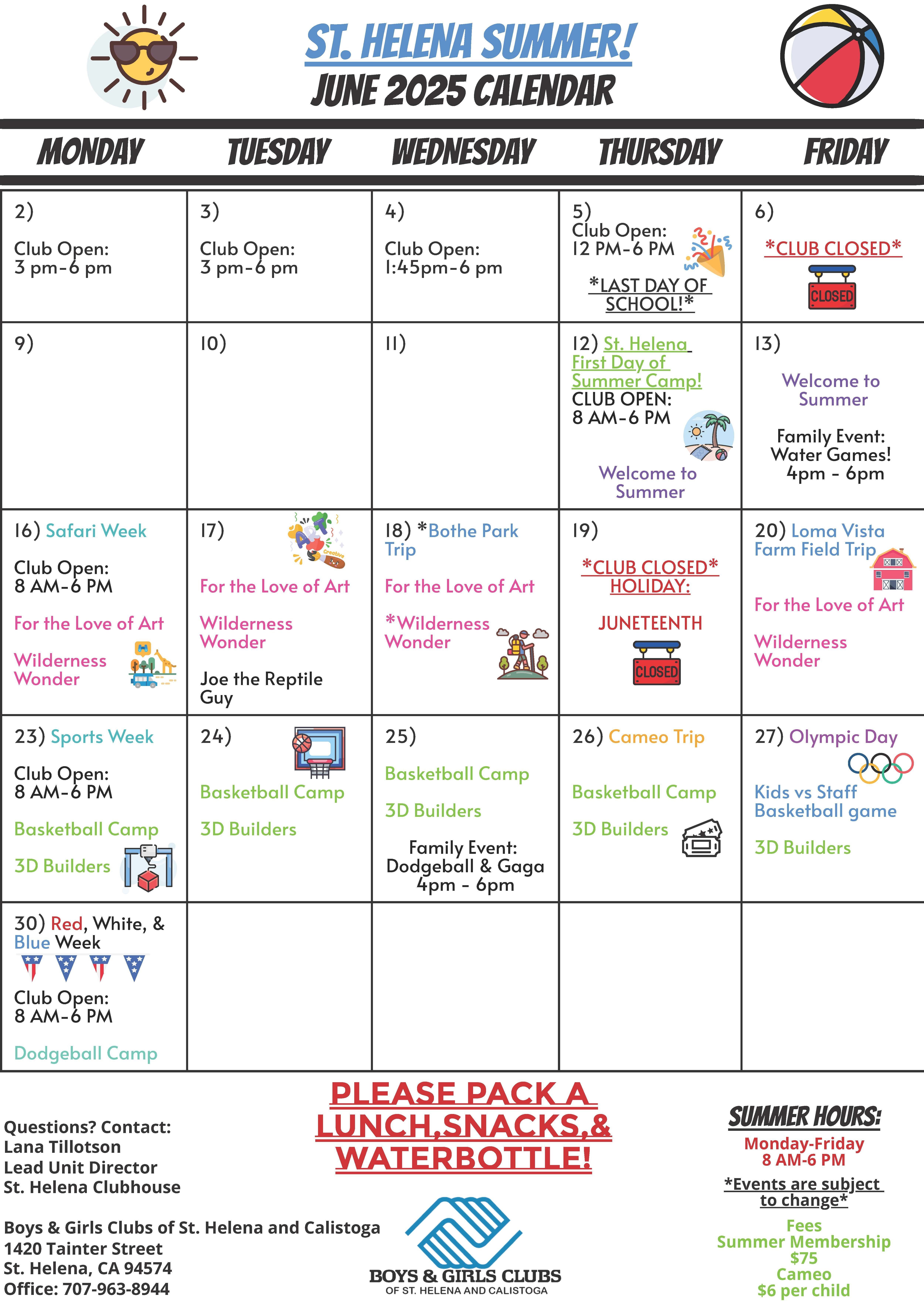June Calendar