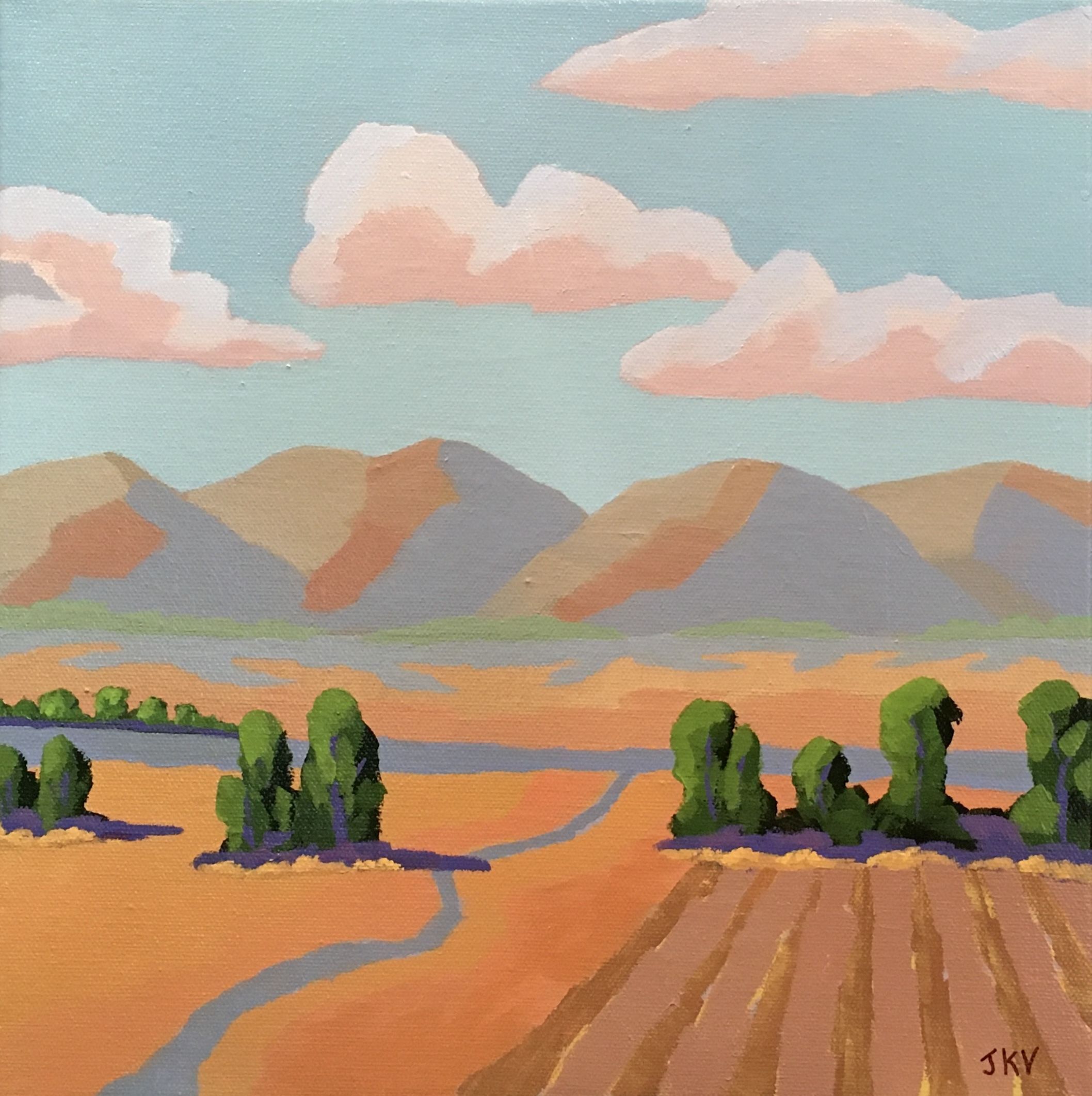 Distant Hills by Jim Vincent - 12 x 12 Acrylic on Canvas