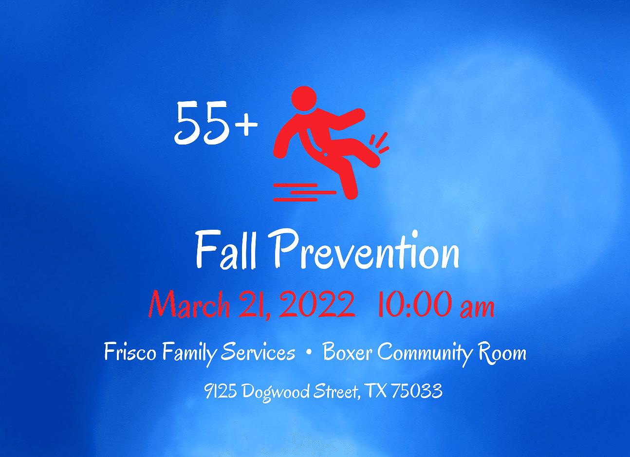 Fall Prevention Workshop Banner