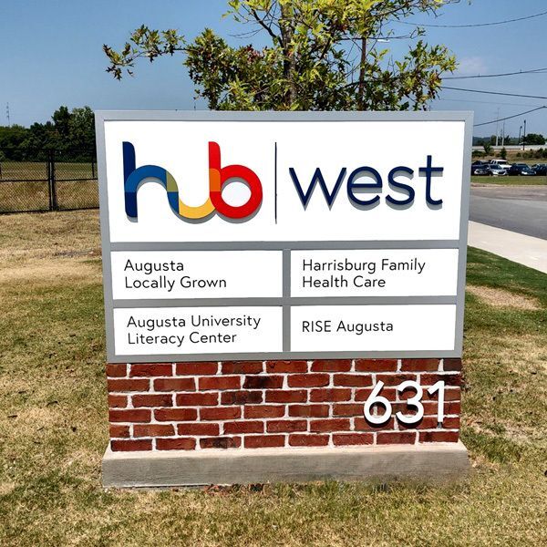 The Hub Monument Sign