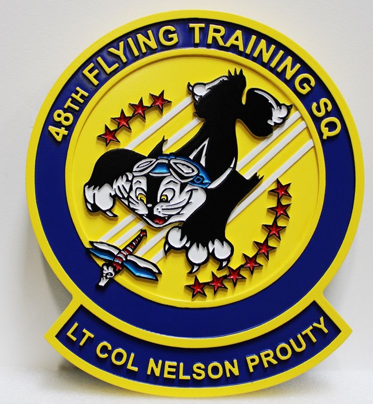 LP-5185 - Carved Wall Plaque of the Crest of the Air Force's 48th Flying Training Squadron