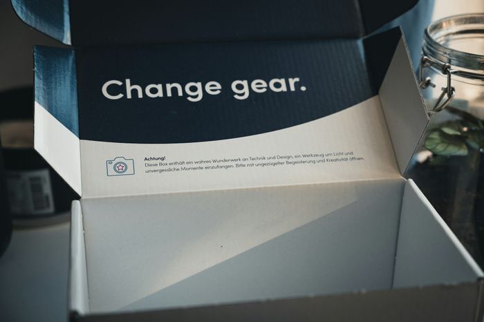 Corrugated carton demonstrating the inside-out e-commerce packaging design trend with bold printed interior flaps