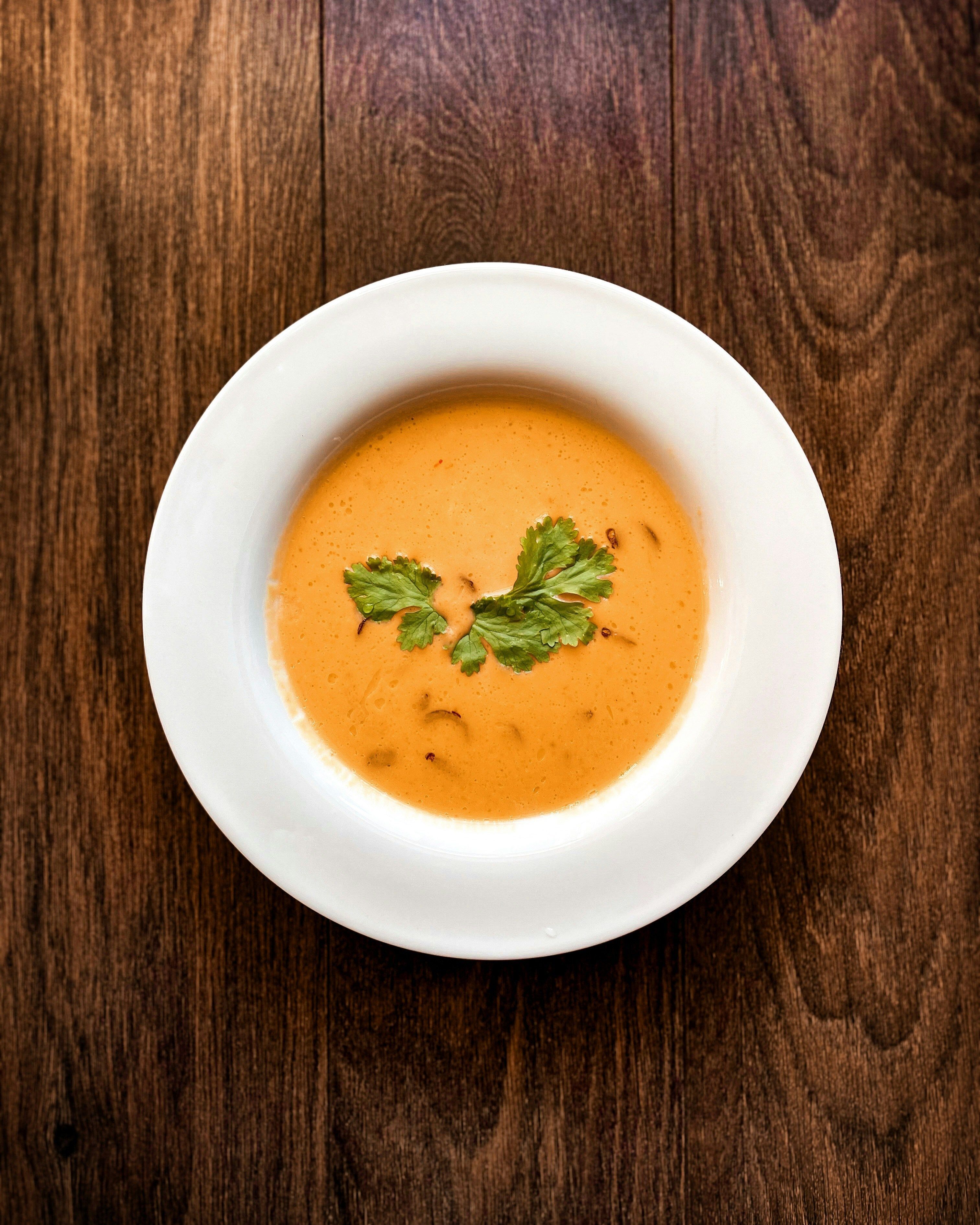 Photo of bowl of butternut squash soup