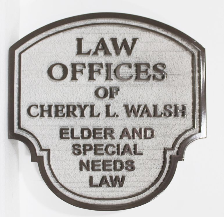 A10451 - Carved and Sandblasted 2.5-D  Sign for the Law Offices of Cheryl Walsh