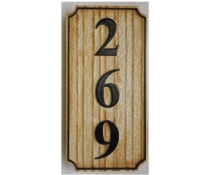 M1930 - Sandblasted Faux Wood HDU Address Number Sign   