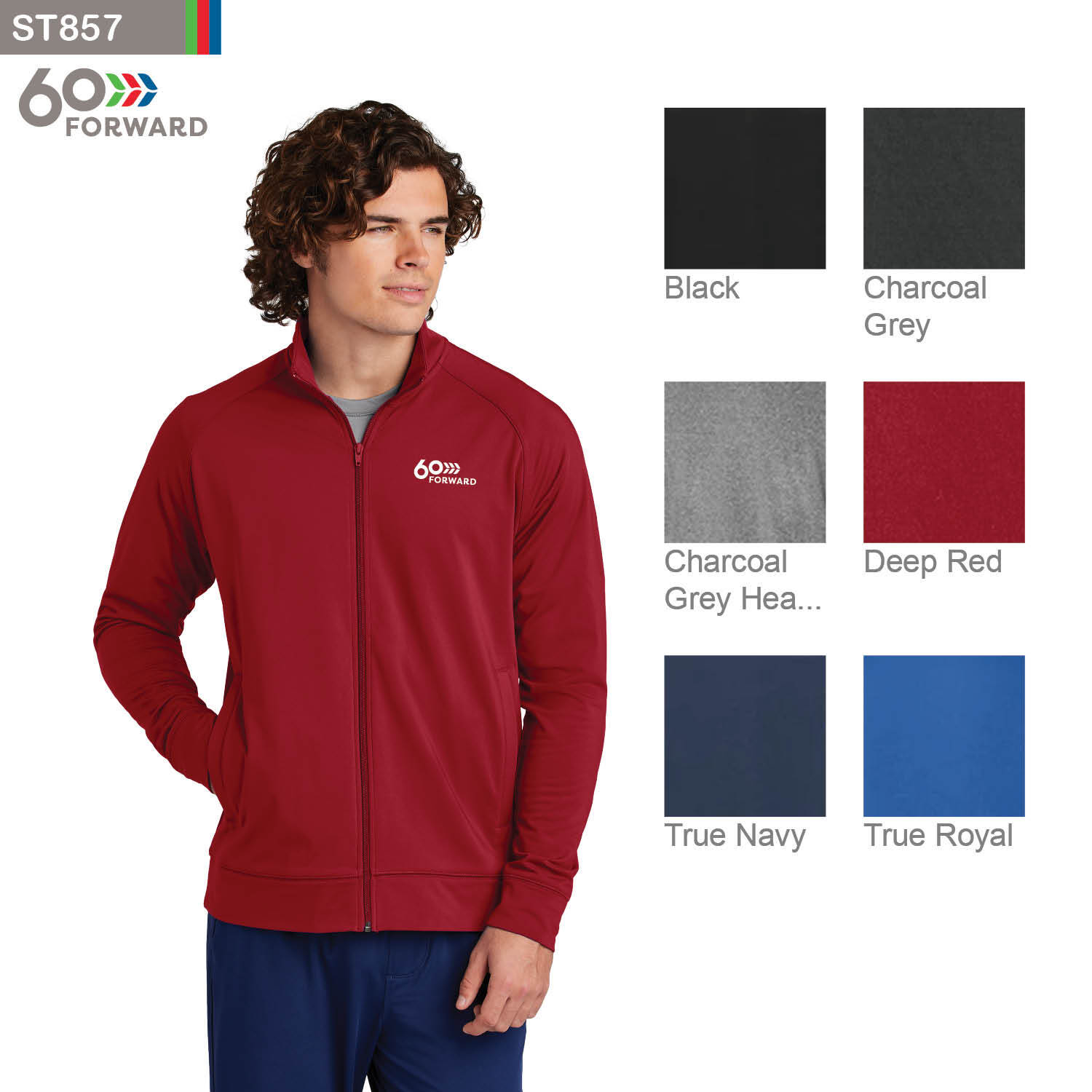 Sport-Tek® Sport-Wick® Stretch Full-Zip Cadet Jacket