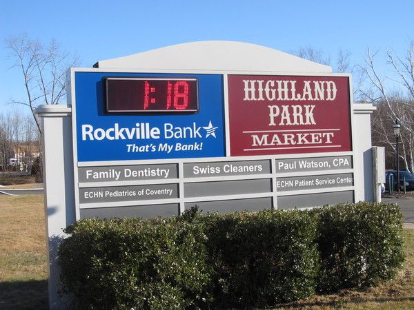 Post & Panel / Monument Shopping Center Directory Sign, Vinyl Graphics on a Fabricated Aluminum Cabinet, Lexan Panels