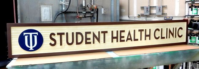 B11010- Large High-Density-Urethane (HDU)  Wall or Monument Sign for Student Health Clinic at a University