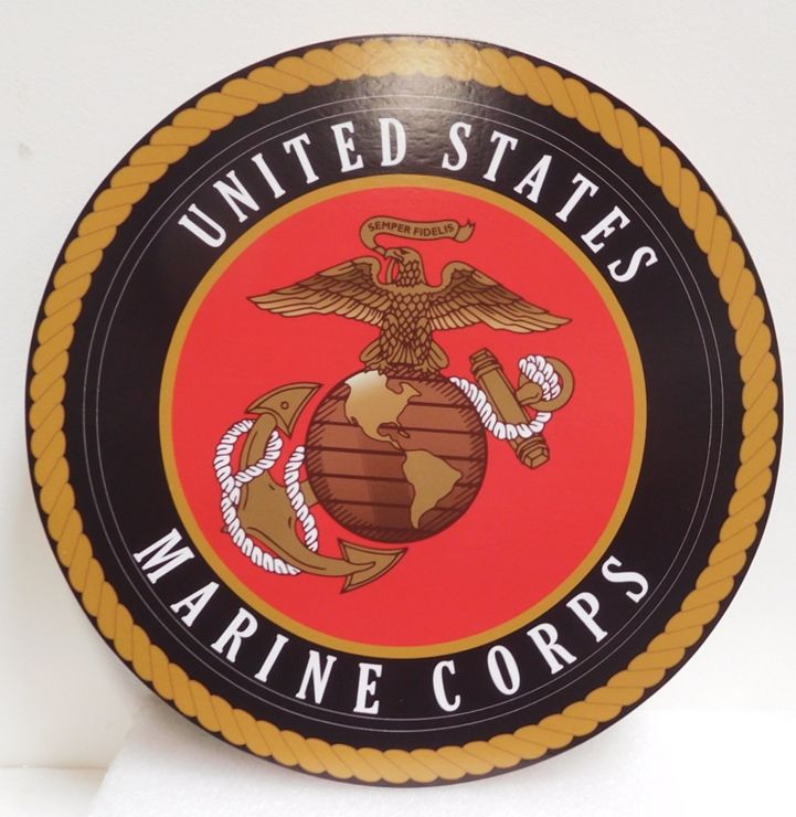 KP-1230 - Plaque of Emblem of the US Marine Corps, Printed Giclee Vinyl  on Acrylic Base