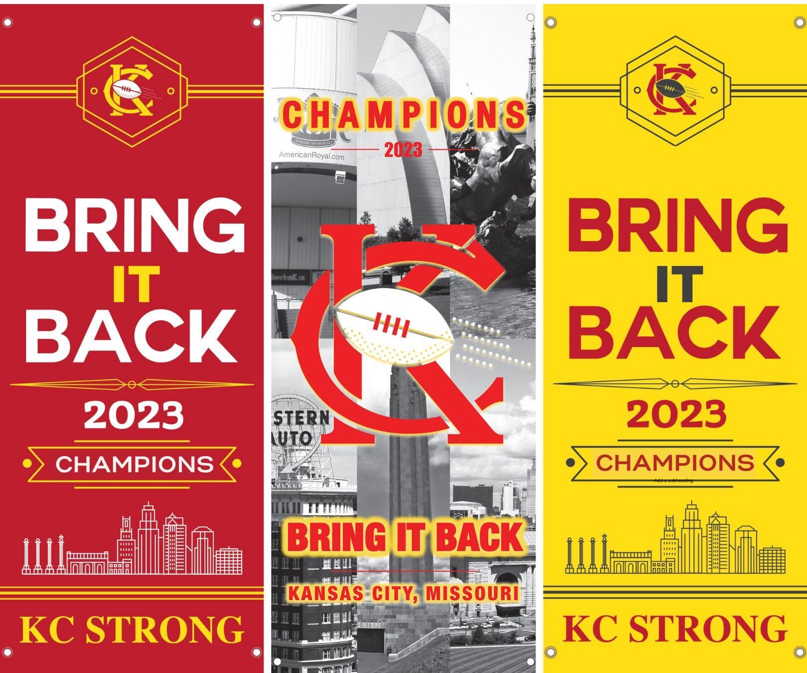 15"x36" ALL 3 CHAMPIONS "BRING IT BACK"  Banners