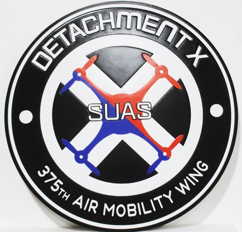 LP-5636 - Carved 2.5-D Multi-Level Plaque of the Crest of the 375th Air Mobility Wing