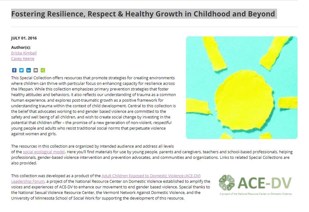 Fostering Resilience, Respect & Healthy Growth in Childhood and Beyond
