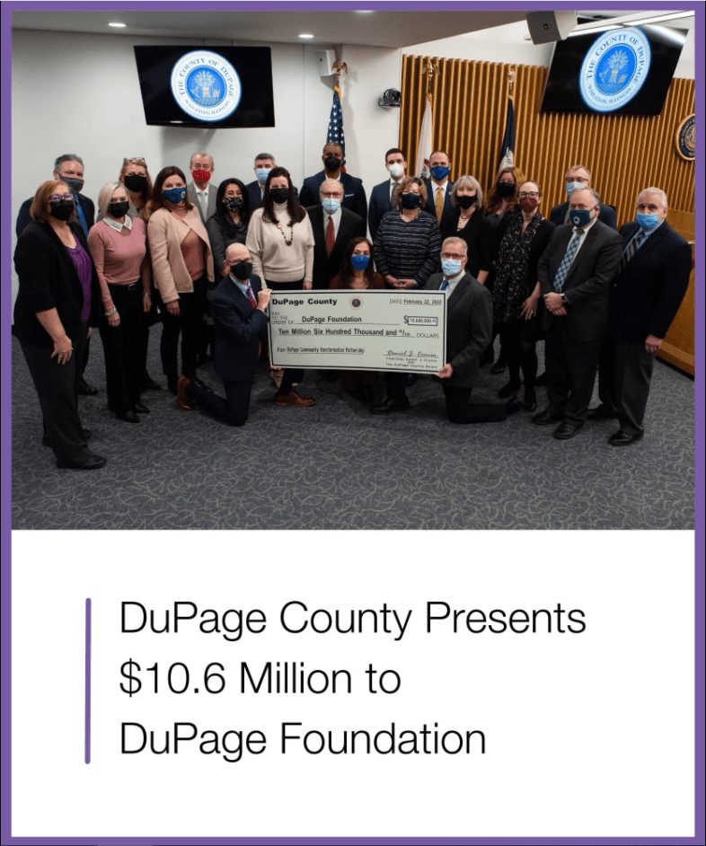 DuPage County Presents $10.6 Million to DuPage Foundation