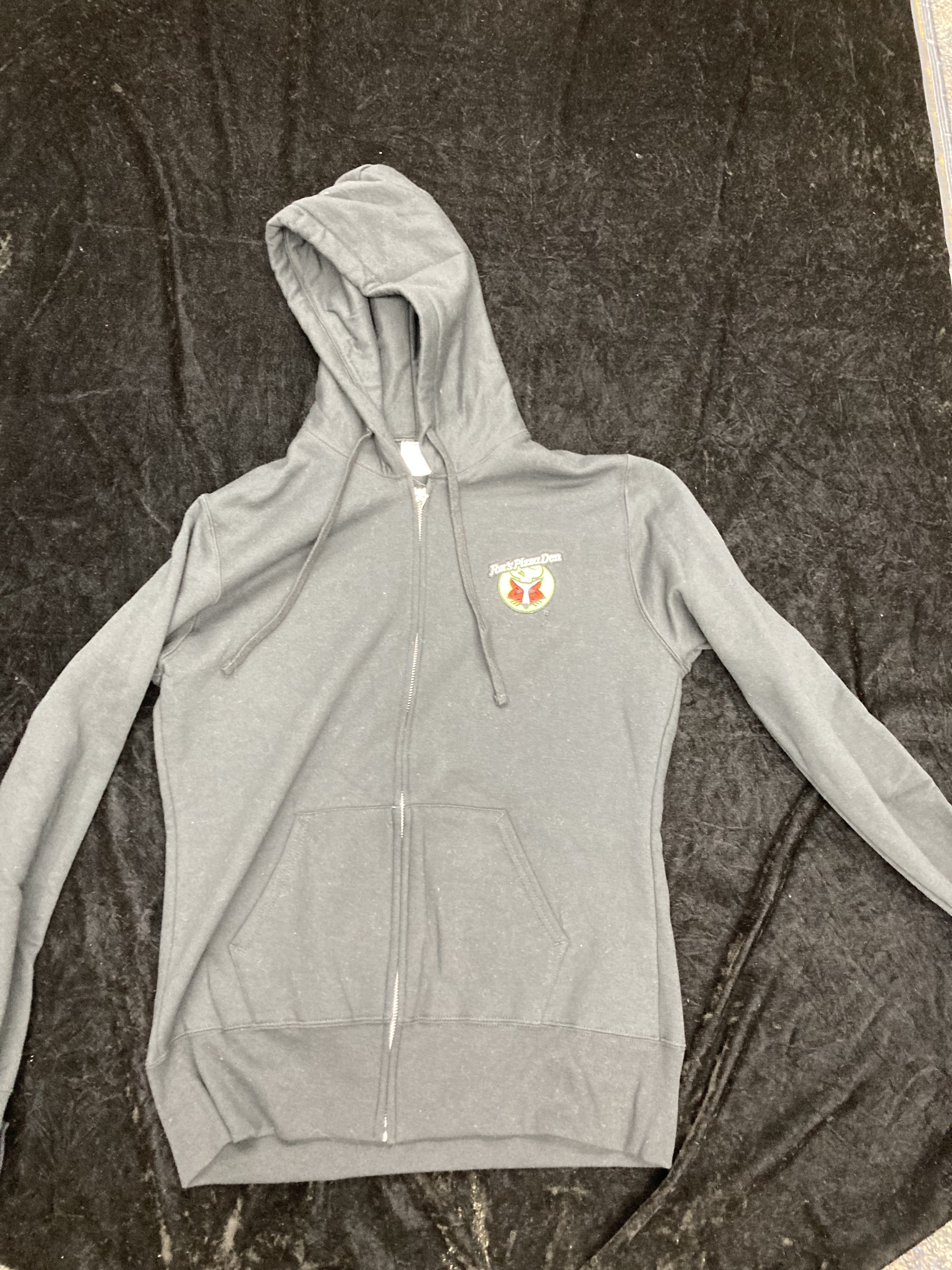 SALE Fox's Logo - Large Black Fleece Full-Zip Hoodie
