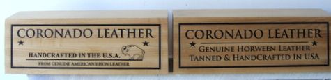 M3356 - Laser-Engraved Cedar Wood Point of Sale Retail Signs for Leather Goods (Gallery 28B)