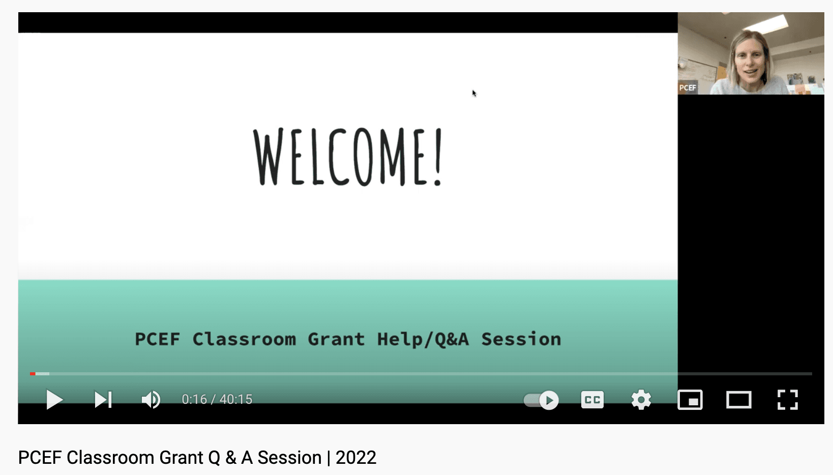 PCEF Classroom Grant Q & A Session | 2022