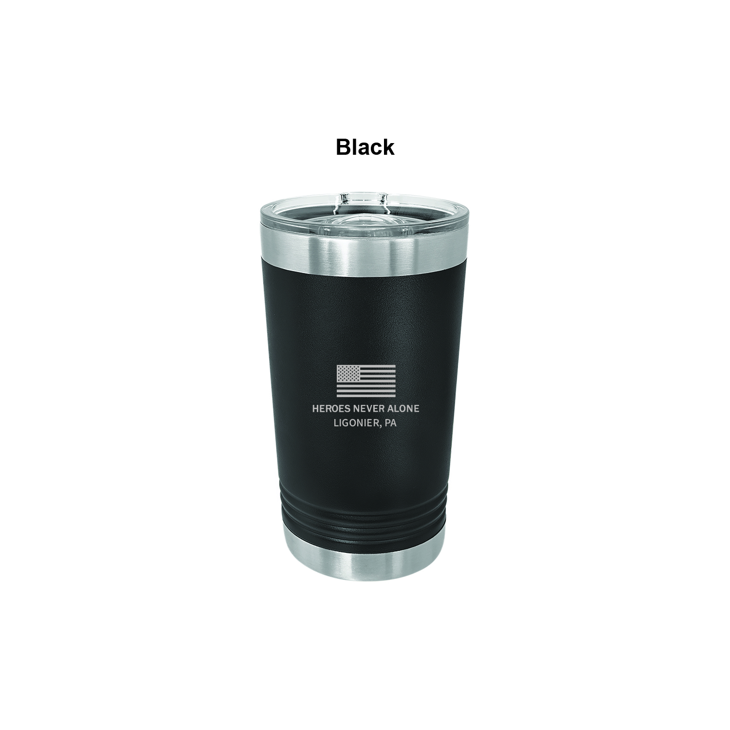 Black 16 oz. Polar Camel Pint with Slider Lid