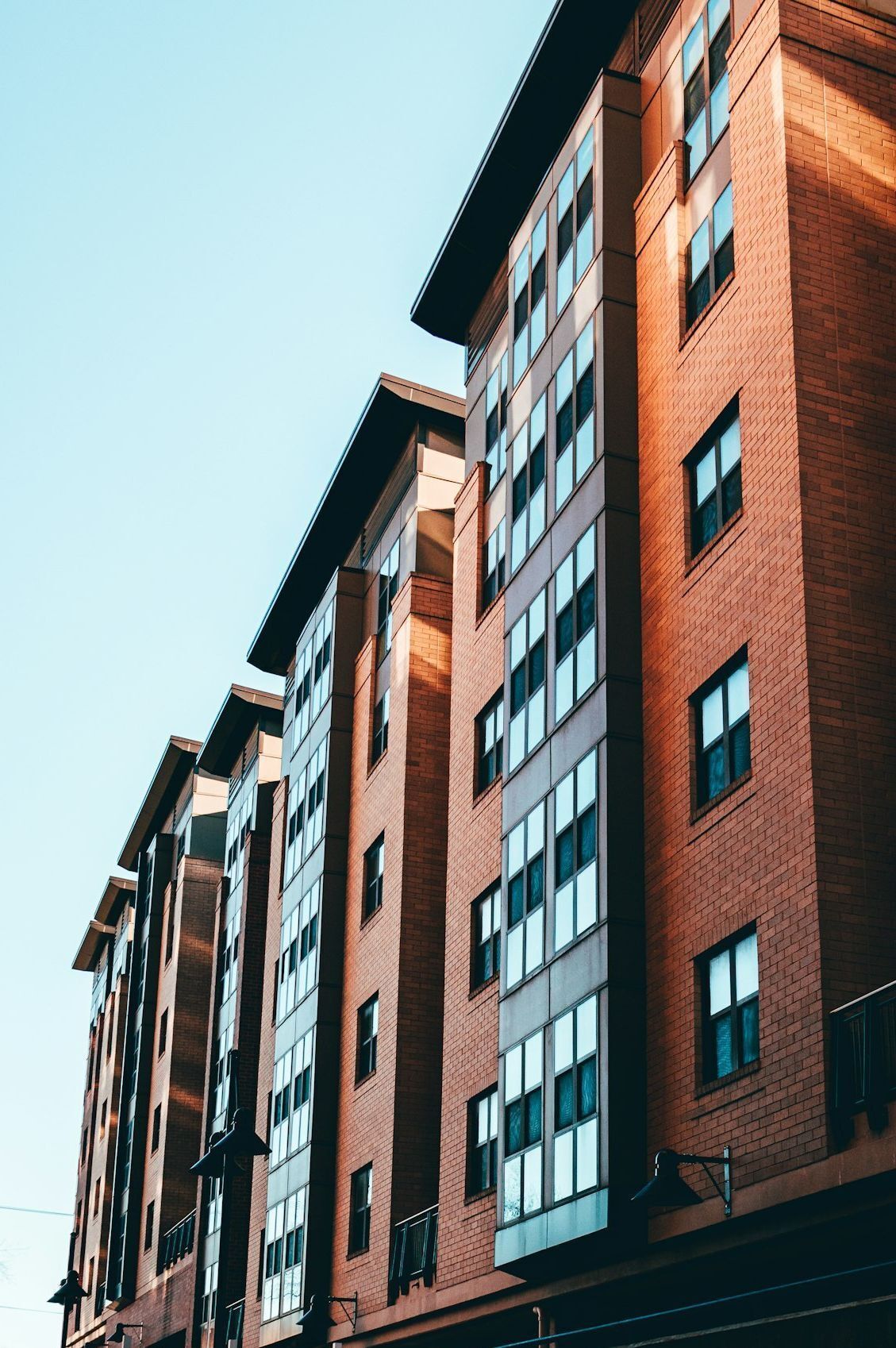 Brick apartment building