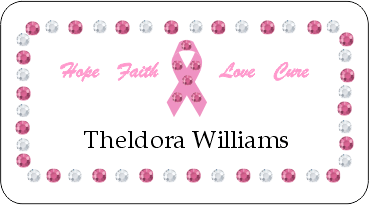 PINK & CLEAR RECTANGLE RHINESTONE NAME BADGE