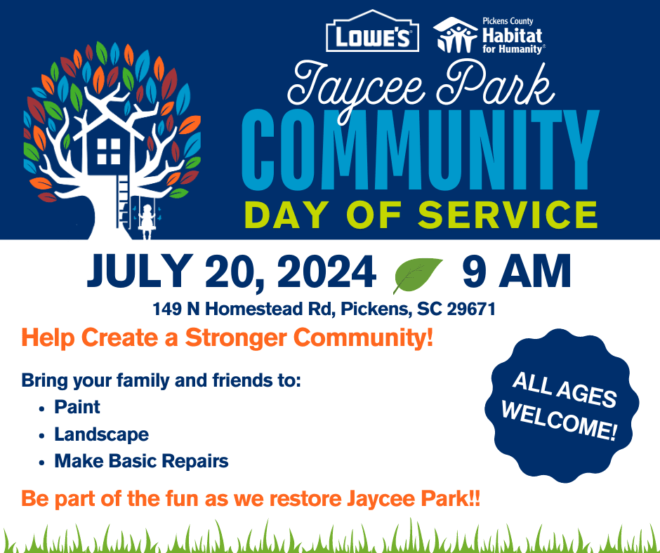 Be a Part of the Jaycee Park Community Day of Service!