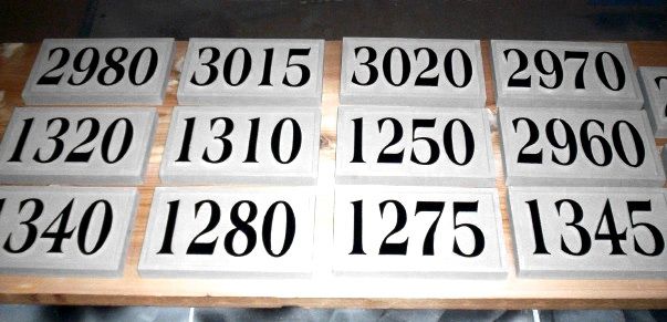 T29207 -  Carved  High-Density-Urethane (HDU) Room Number Plaque with Raised  Numbers
