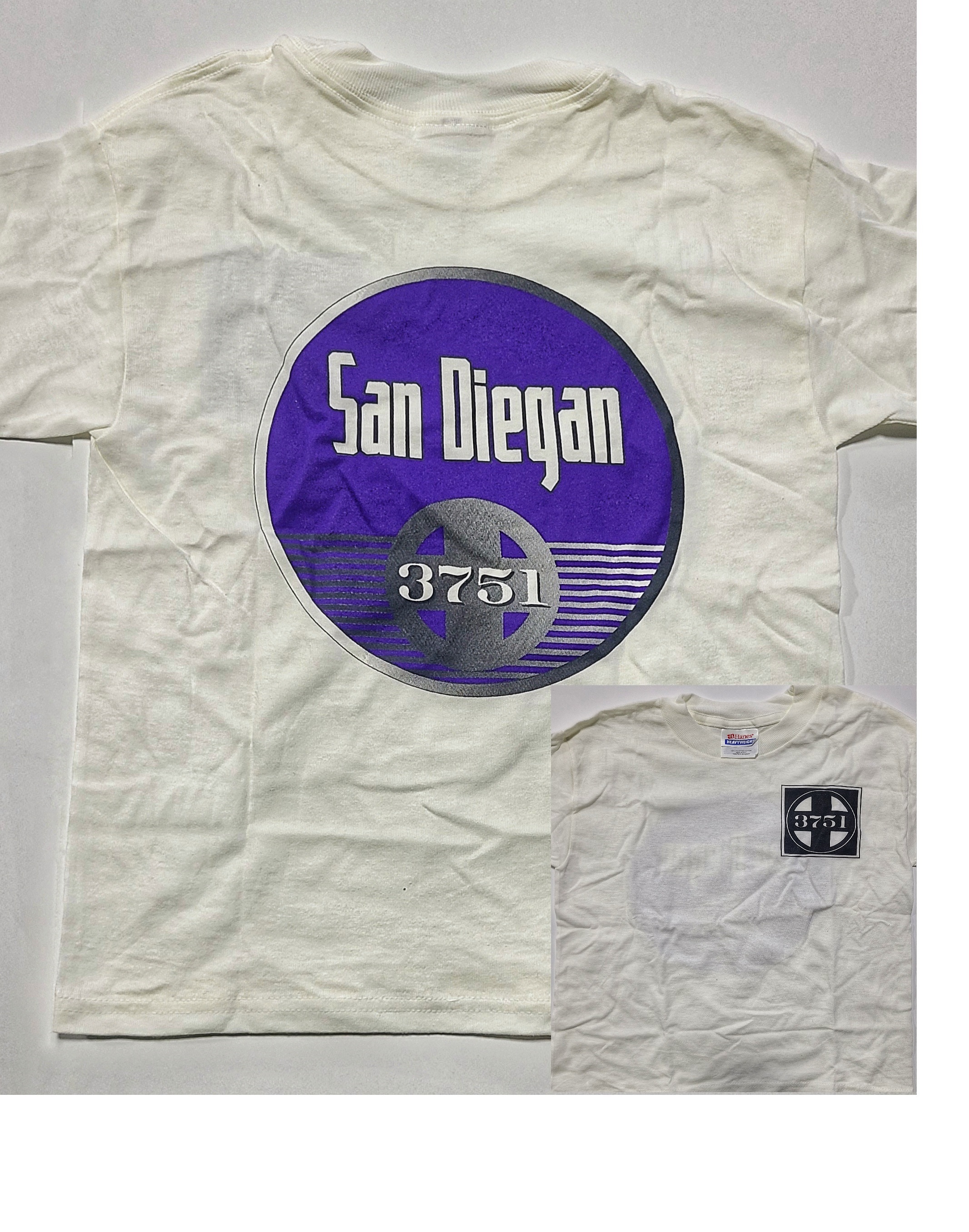 Adult "San Diegan Drumhead" T Shirt White - Medium