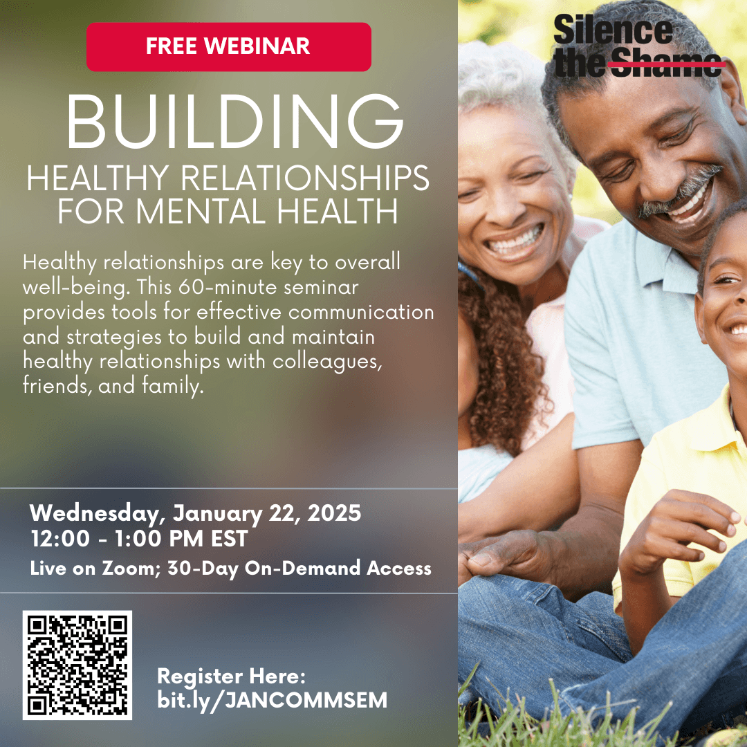 January 22nd @ 12Pm EST: Building Healthy Relationships for Mental Health 