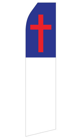 Blue Red White Cross Econo Stock Flag